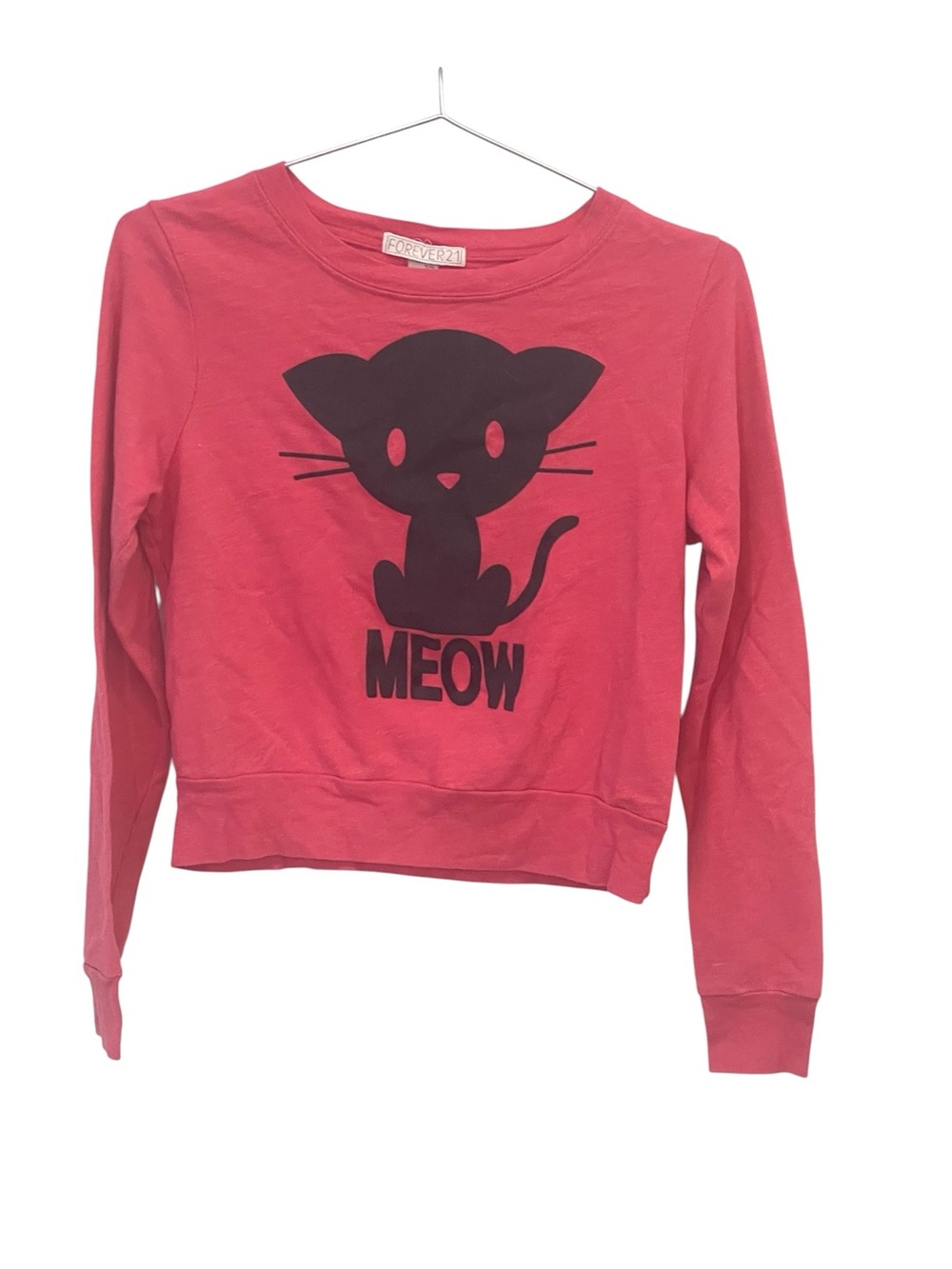 Adorable kitty cat Meow sweater lightweight knit.